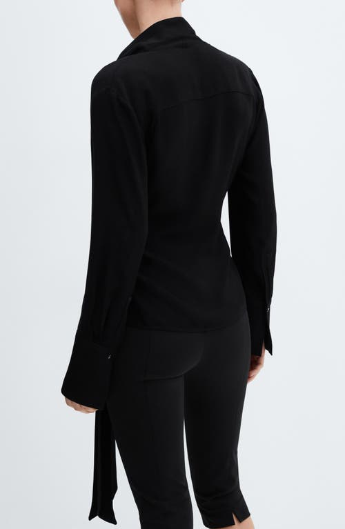 Shop Mango Rider Wrap Shirt In Black