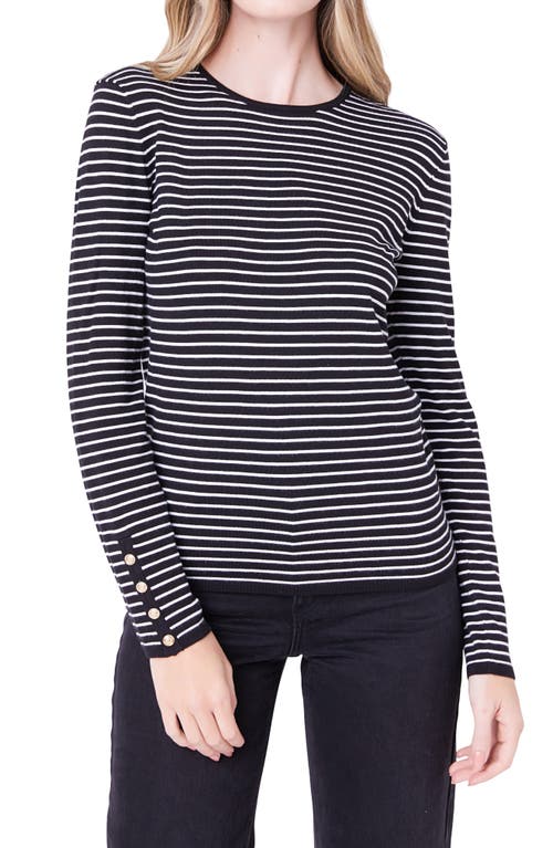 English Factory Stripe Sweater In Black/white