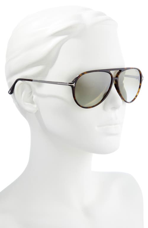 Shop Tom Ford Samson 62mm Gradient Oversize Aviator Sunglasses In Dark Havana/green