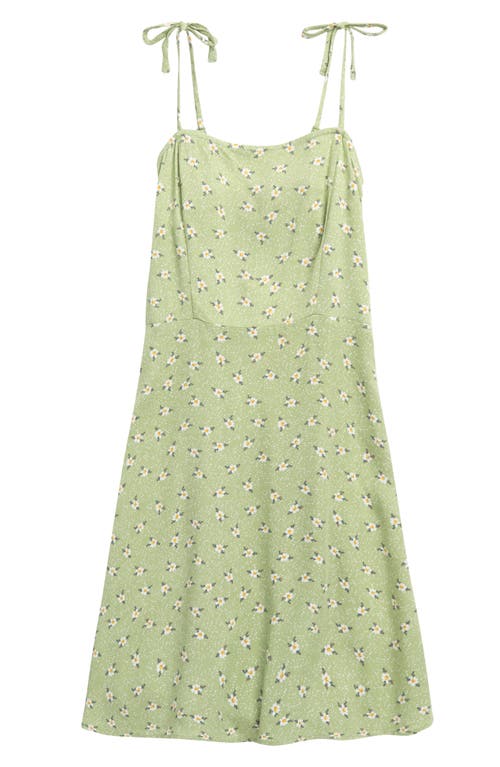 Walking on Sunshine Kids' Floral Sundress Sage Ditsy at