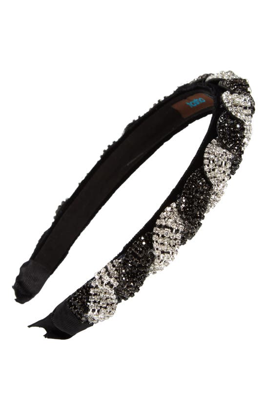 Tasha Twisted Crystal Headband In Crystal Jet