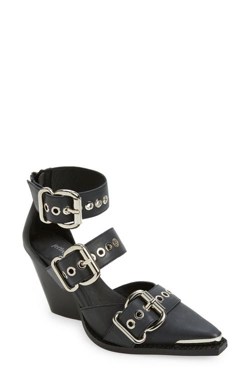 Jeffrey Campbell Emilia Buckle Cutout Boot Silver at Nordstrom,