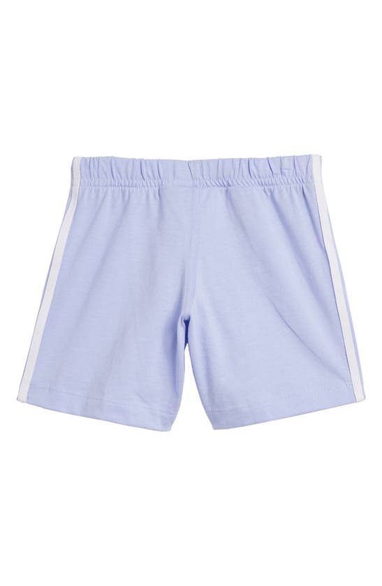 Shop Adidas Originals Kids' Trefoil Cotton Graphic T-shirt & Shorts Set In Violet Tone