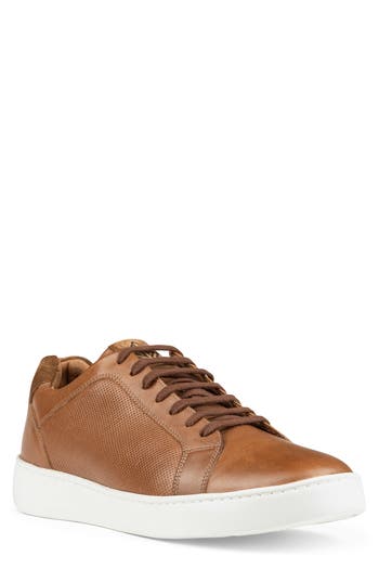 Donald Pliner Perforated Sneaker In Saddle