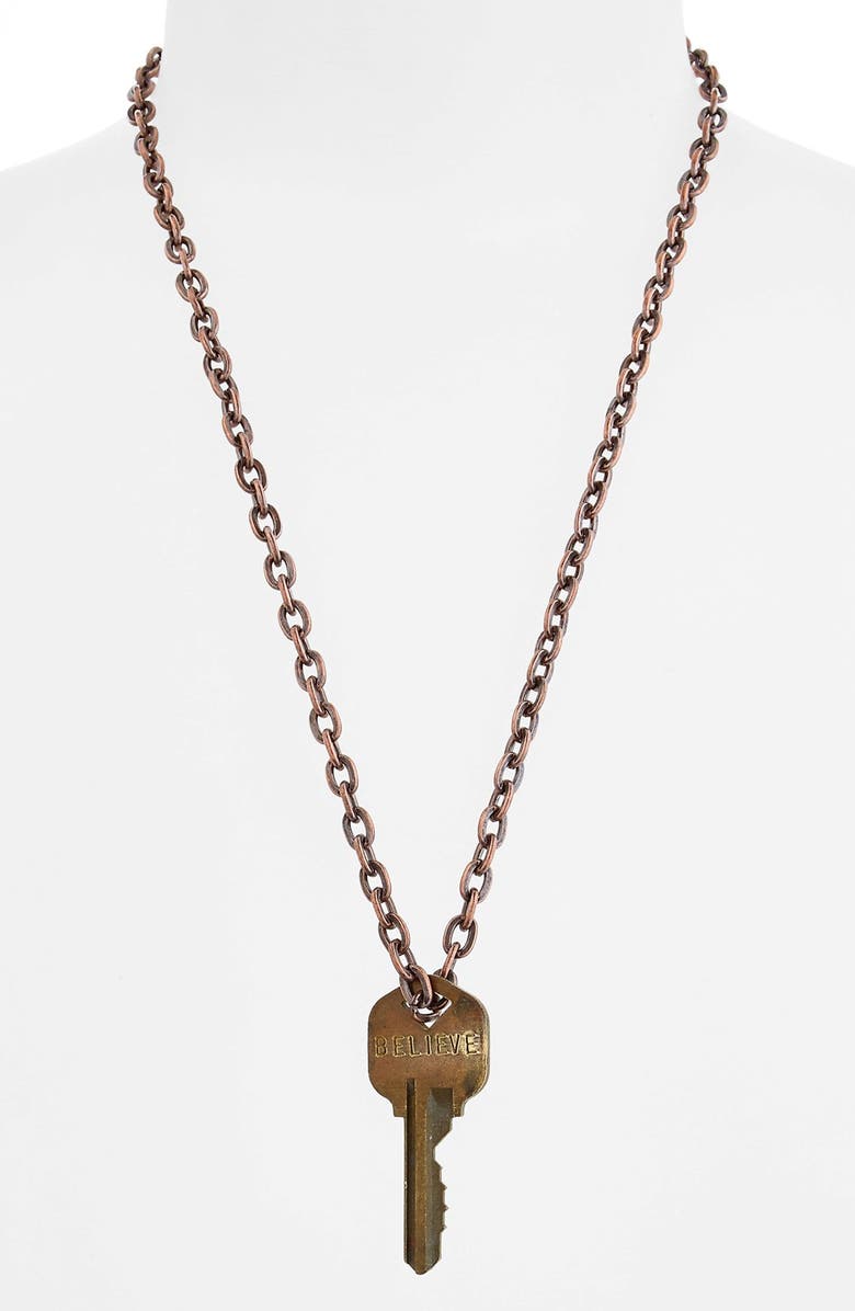 The Giving Keys 'Believe' 24-Inch Copper Chain Key Pendant Necklace ...