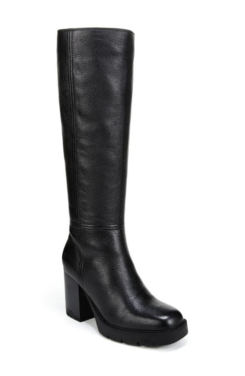 Naturalizer Willow Water Resistant Knee High Platform Boot in Black Leather at Nordstrom, Size 7.5 Regular Calf