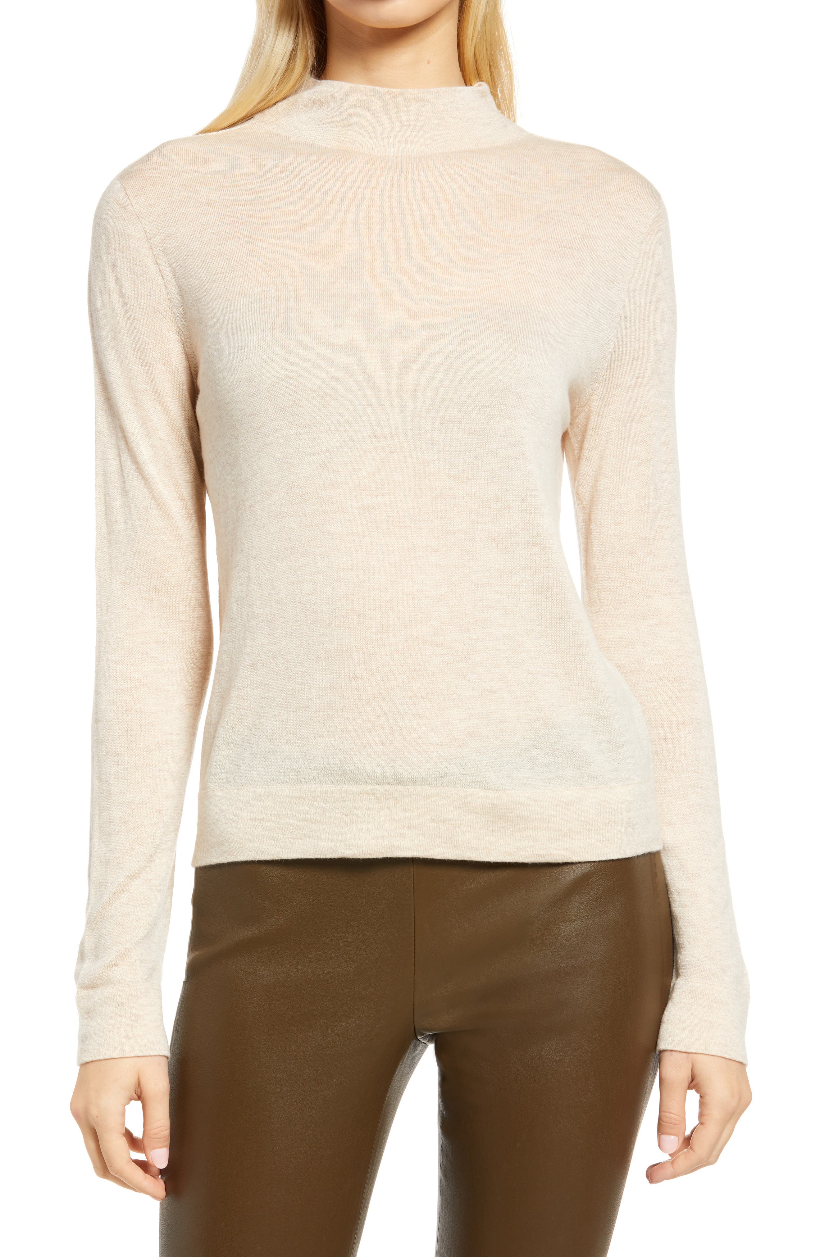Vince Seamless Wool Blend Pullover in White Sand at Nordstrom