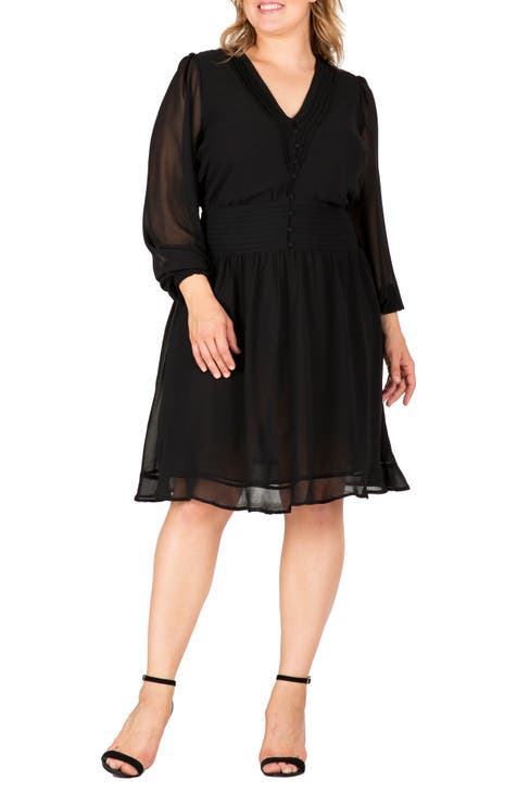 Nordstrom plus outlet size black dresses