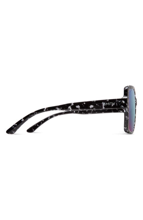 Shop Smith Flare 57mm Chromapop™ Polarized Round Sunglasses In Black Marble/violet Mirror