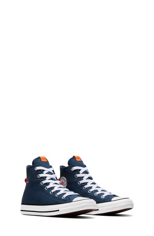 Converse Kids' Chuck Taylor All Star High Top Sneaker Navy/Pale Magma/White at Nordstrom, M