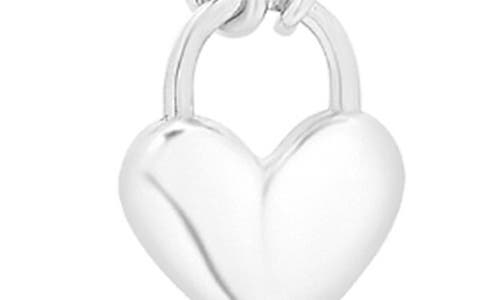 Karat Rush Figaro Chain Heart Pendant Necklace In Rhodium White