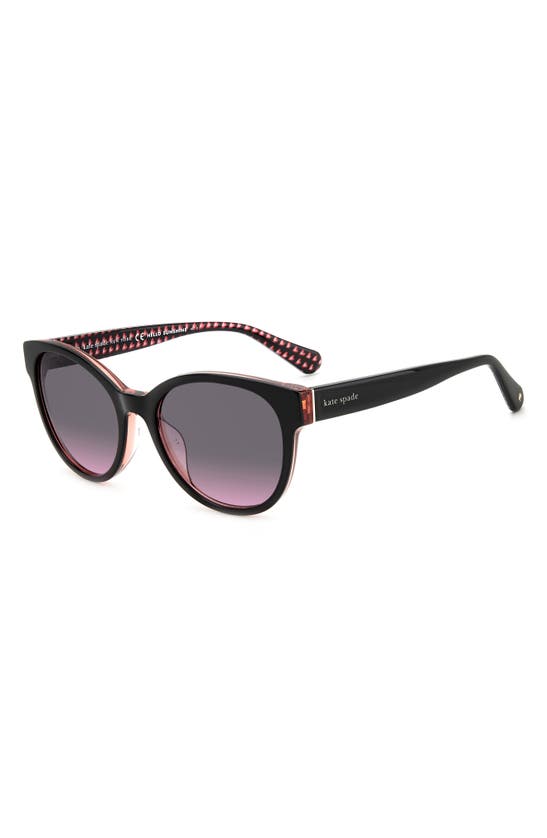 Kate Spade Nathalie 55mm Gradient Round Sunglasses In Black