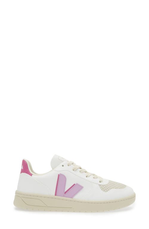 Veja V10 Womens Comfort Insole Faux Leather Running & Training Shoes In White/orchid