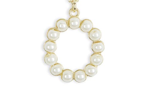 Meshmerise Imitation Pearl Initial Pendant Necklace In Yellow-o