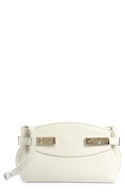 FERRAGAMO Hug Small Leather Pouch in Optic White at Nordstrom