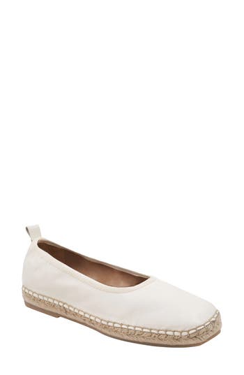 Andre Assous Geneva Leather Espadrille In Ivory