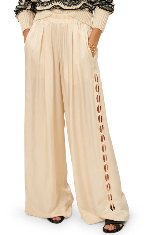 SESSÙN Chueca Side Cutout Wide Leg Satin Pants Shell at Nordstrom, Us