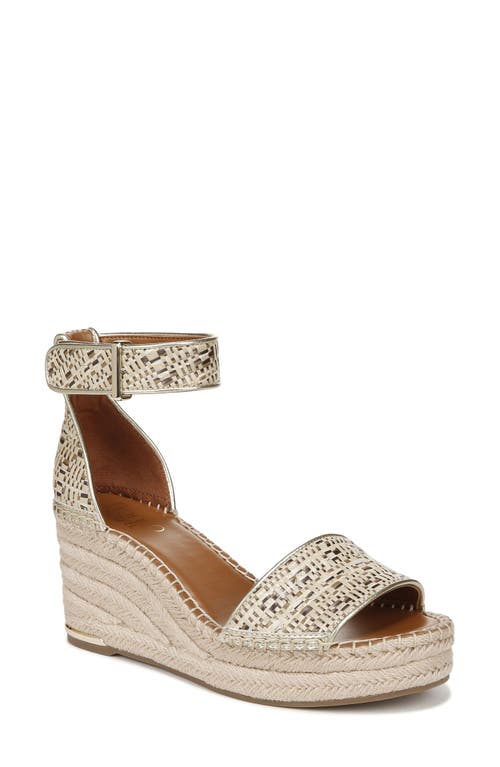 Clemens Ankle Strap Platform Wedge Sandal in Natural Woven