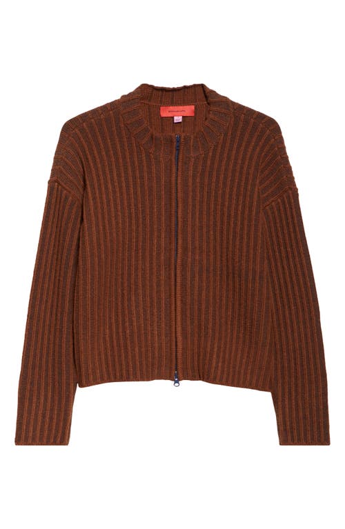 Shop Eckhaus Latta Poet Rib Zip Cardigan In Mulch