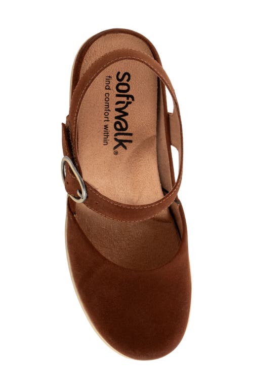 Shop Softwalk ® Mabelle Ankle Strap Platform Clog In Chestnut Suede