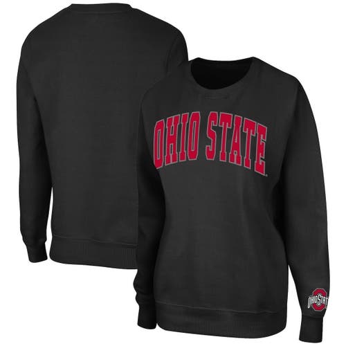 Women's Colosseum Black Ohio State Buckeyes Campanile Pullover Sweatshirt