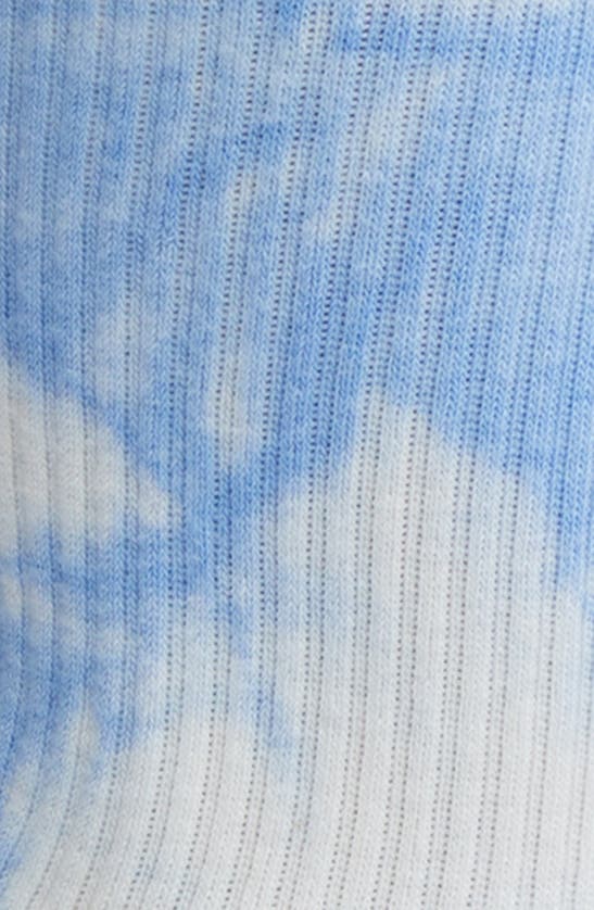 Shop Casa Clara Tie Dye Cotton Crew Socks In Blue Swirl