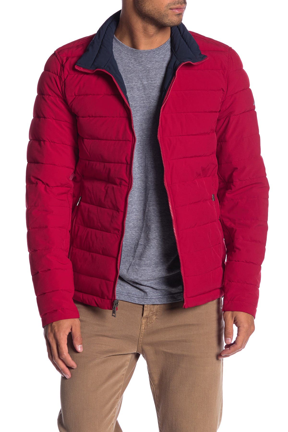 nautica men's stretch reversible midweight jacket