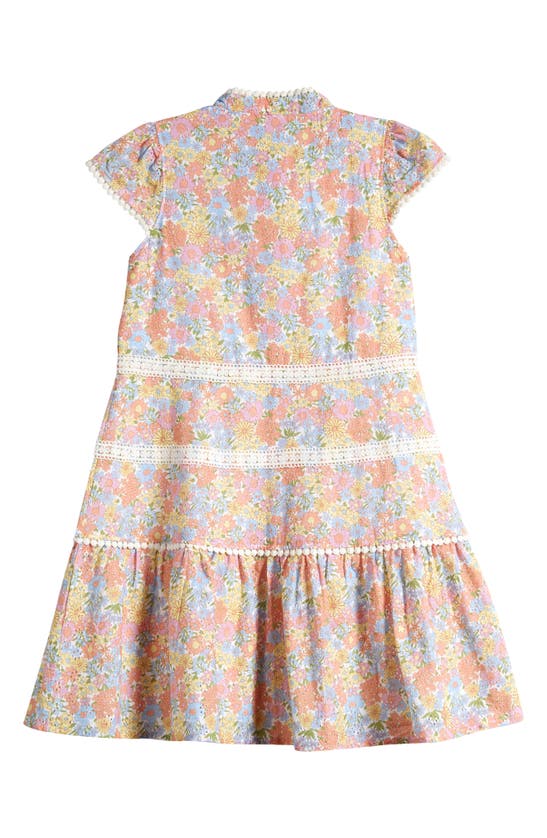 Shop Bcbg Kids' Lace Trim Dress In Multi Floral