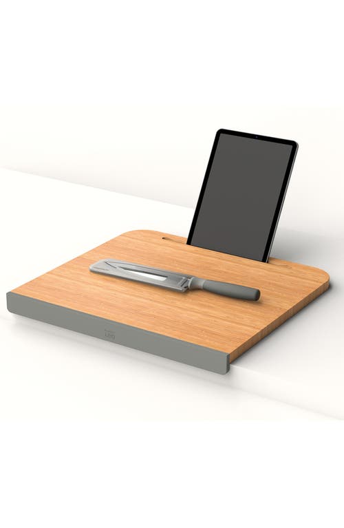 Berghoff Leo Bamboo Rectangular Cutting Board/tablet Stand In Grey/brown