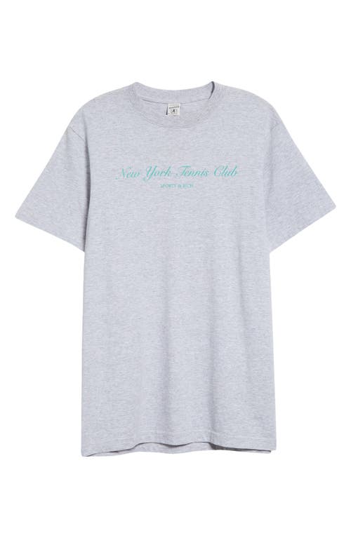 Shop Sporty And Rich Sporty & Rich New York Tennis Club Cotton Blend Graphic T-shirt In Heather Gray