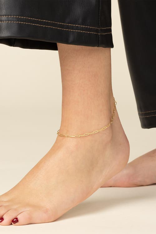Oradina 14k Yellow Gold Venice Link Petite Anklet In Yellow Gold