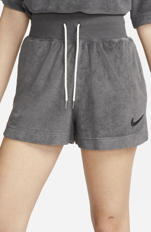 Shop Nike Sportswear Terry Shorts In Anthracite/black