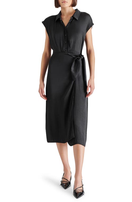 Steve Madden Desiree Faux Wrap Midi Dress In Black