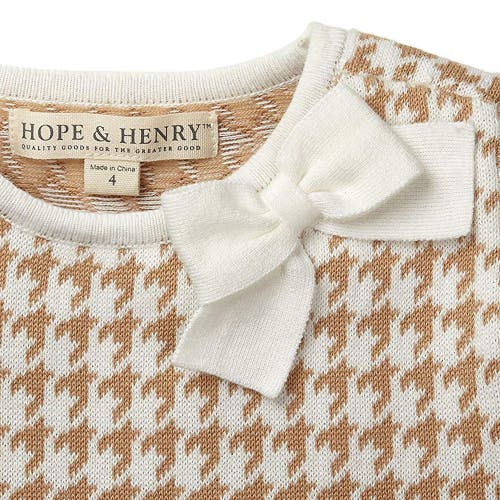 Shop Hope & Henry Girls' Bow Sweater Dress, Toddler In Antique White