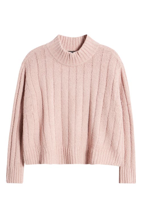 Shop Eileen Fisher Mock Neck Ribbed Sweater In Opal