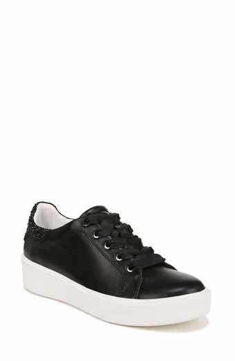 DKNY Womens Abeni Court Lace Up Sneaker, Adult, Bright White/Black, 7 M US