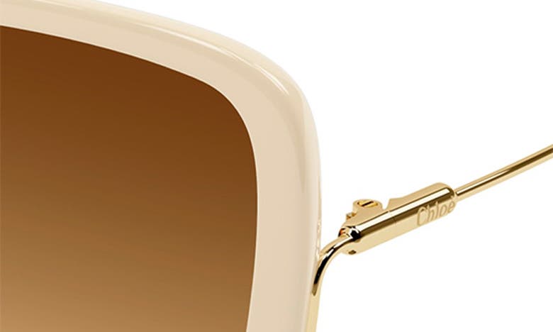 Shop Chloé 57mm Gradient Square Sunglasses In Ivory
