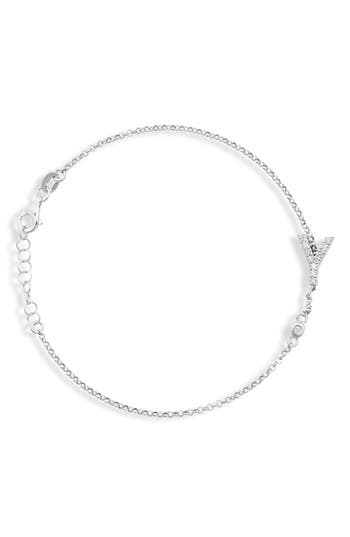 Meshmerise Diamond Initial Bezel Bracelet In White-y