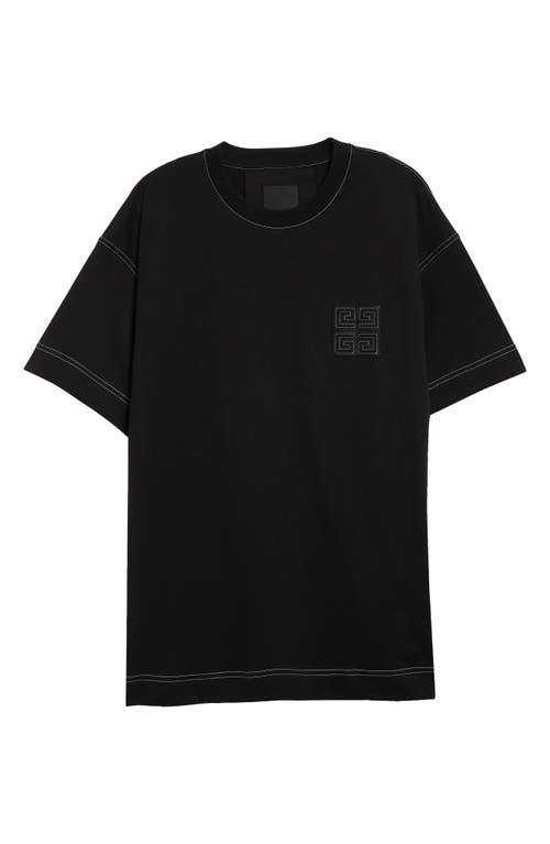 Shop Givenchy Boxy Fit 4g Embroidered T-shirt In Black/white