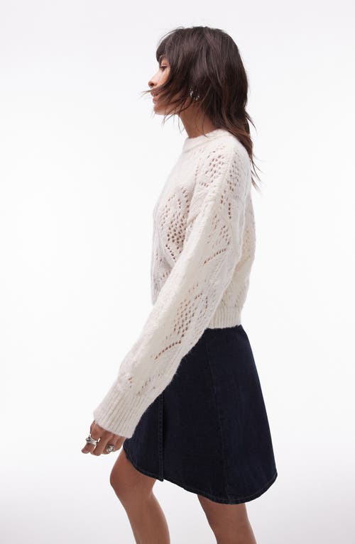 TOPSHOP TOPSHOP POINTELLE CREWNECK SWEATER