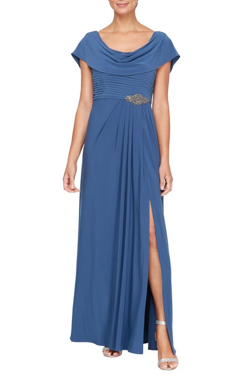 Alex Evenings Cowl Neck Beaded Waist Gown at Nordstrom,