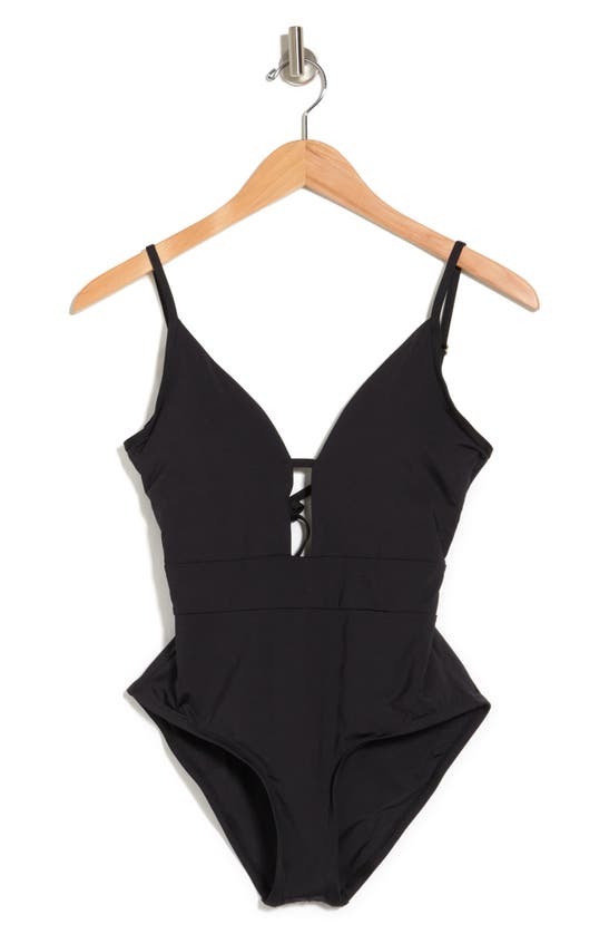 Becca Color Code Plunge One-piece Swimsuit In Black | ModeSens