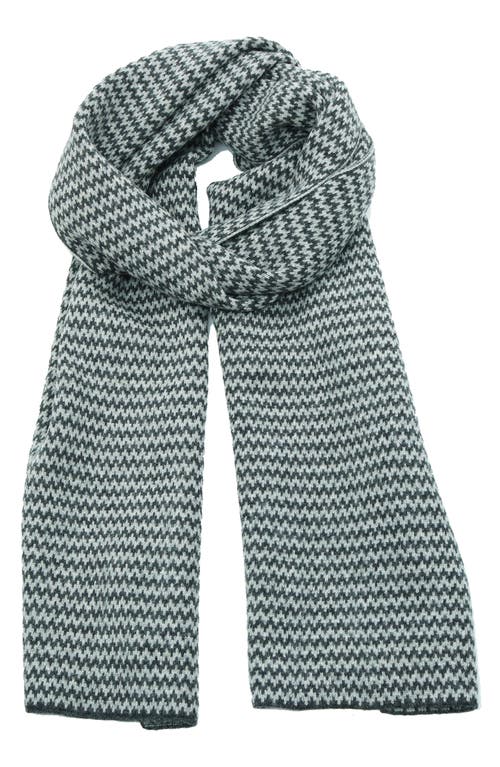 Portolano Zigzag Jacquard Scarf In Heather Charcoal/light Grey