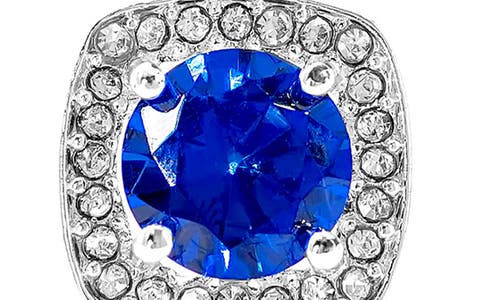 Danecraft Cz Cushoin Cut Pendant Necklace & Earrings Set In Silver