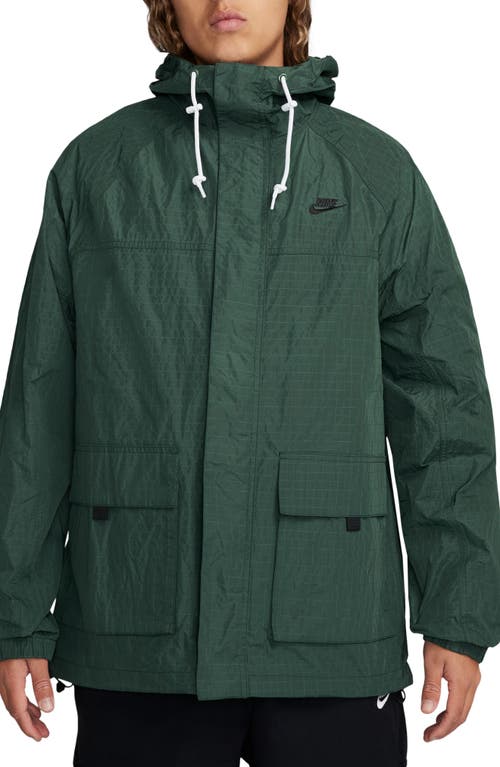 Shop Nike Club Bowline Water Repellent Jacket In Fir/black/black