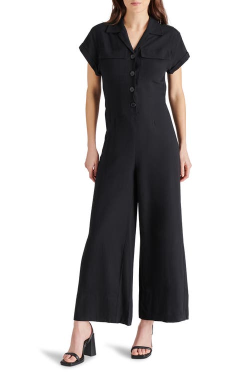 Fara Cotton & Linen Jumpsuit in Black