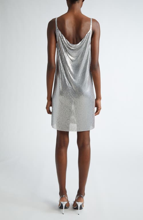 Shop Versace Aluminum Mesh Cocktail Dress In Nickel