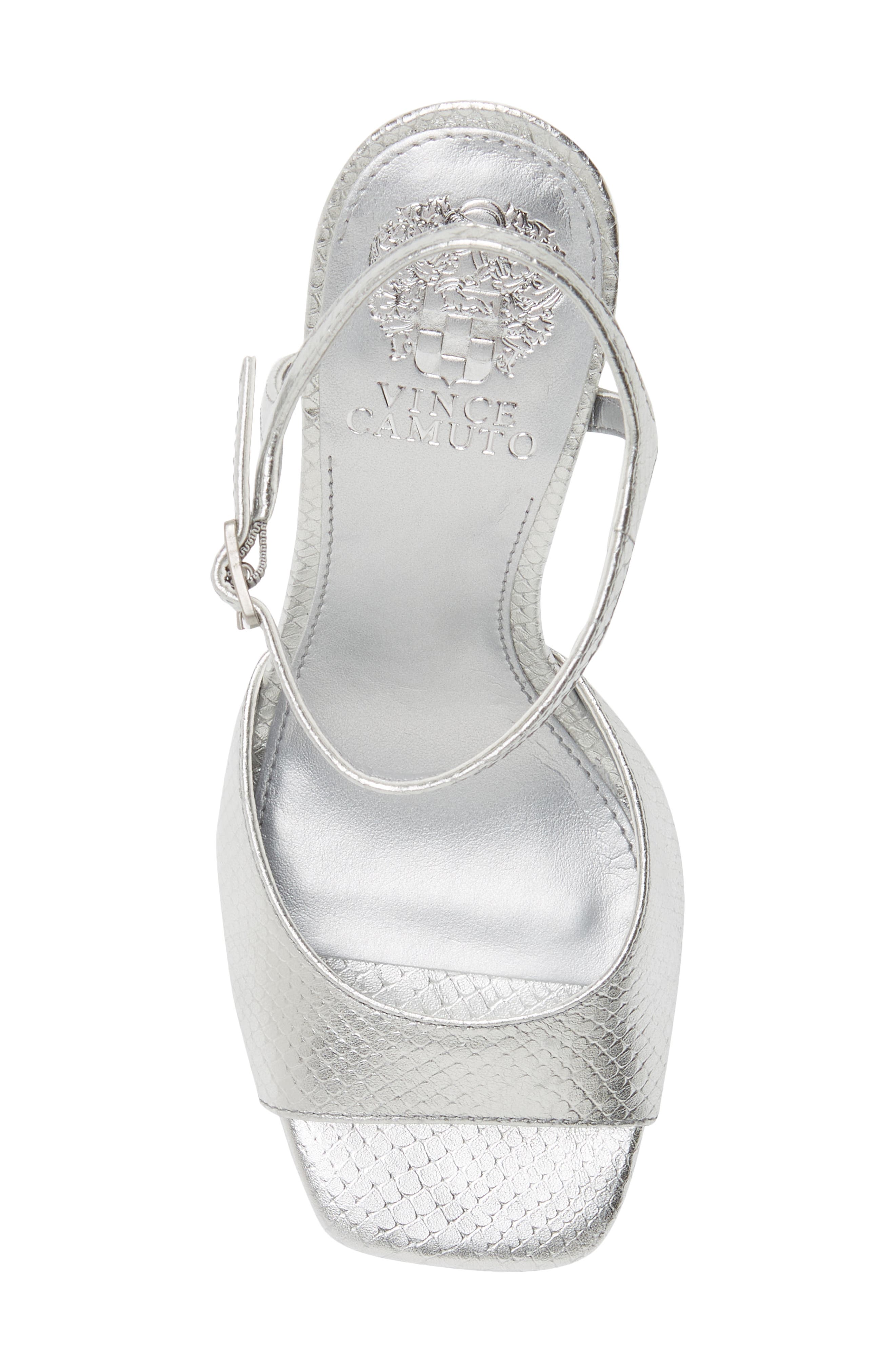 VINCE CAMUTO Roellan Ankle Strap Sandal, Main, color, PEWTER SNAKE