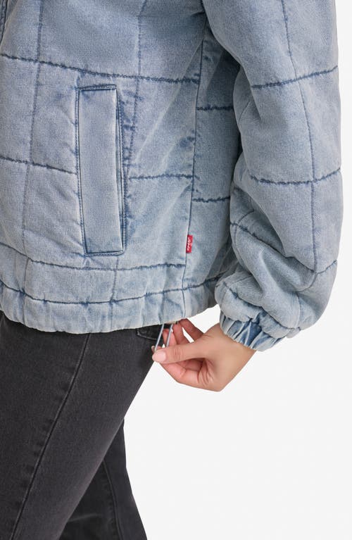 Shop Levi's Box Quilted Water Resistant Cotton Jacket In Light Wash Denim