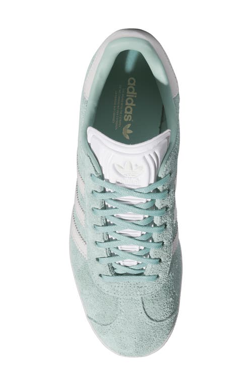 Shop Adidas Originals Adidas Gazelle Sneaker In Hazy Green/off White/white